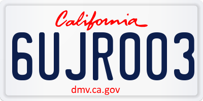 CA license plate 6UJR003