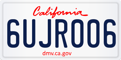 CA license plate 6UJR006