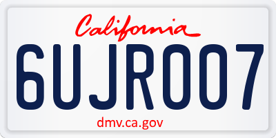 CA license plate 6UJR007