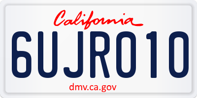 CA license plate 6UJR010