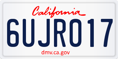 CA license plate 6UJR017