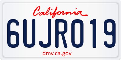 CA license plate 6UJR019