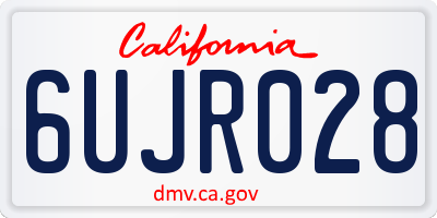 CA license plate 6UJR028