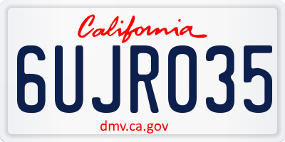CA license plate 6UJR035