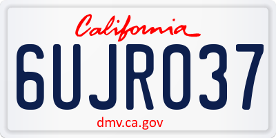 CA license plate 6UJR037