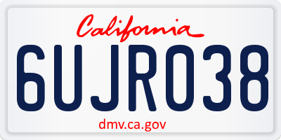 CA license plate 6UJR038