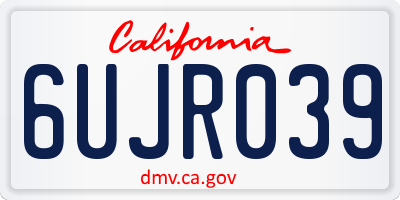 CA license plate 6UJR039