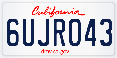 CA license plate 6UJR043