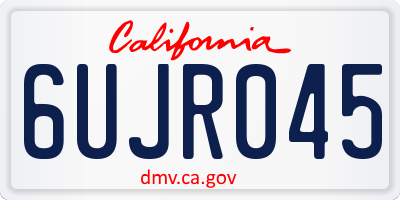 CA license plate 6UJR045