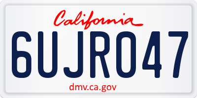 CA license plate 6UJR047