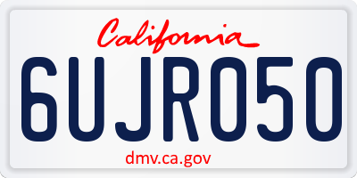 CA license plate 6UJR050