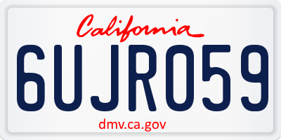CA license plate 6UJR059