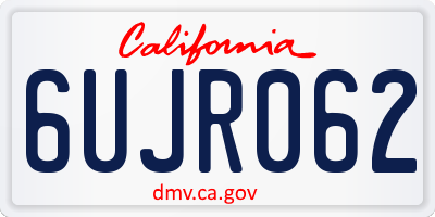 CA license plate 6UJR062