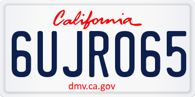 CA license plate 6UJR065