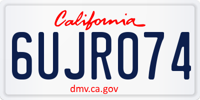 CA license plate 6UJR074