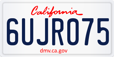 CA license plate 6UJR075