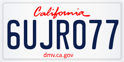 CA license plate 6UJR077