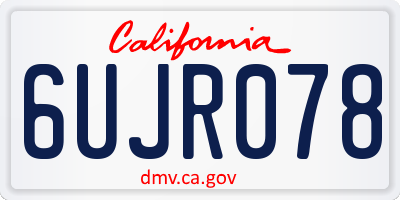 CA license plate 6UJR078