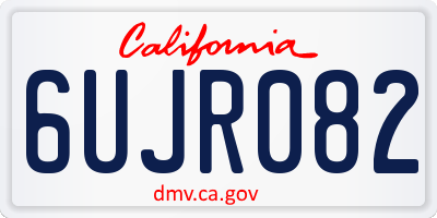 CA license plate 6UJR082