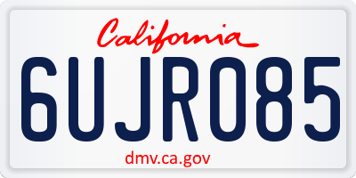 CA license plate 6UJR085