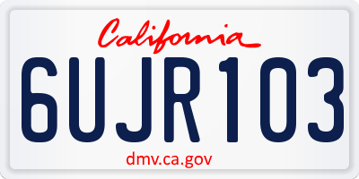 CA license plate 6UJR103