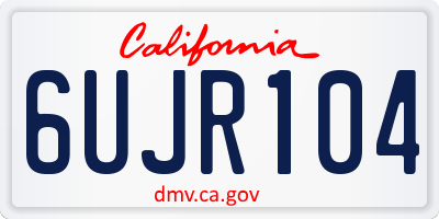 CA license plate 6UJR104