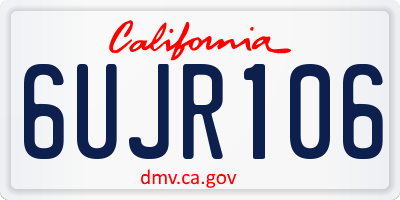 CA license plate 6UJR106