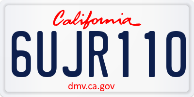 CA license plate 6UJR110