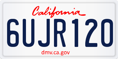CA license plate 6UJR120