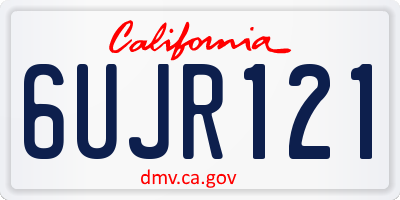 CA license plate 6UJR121