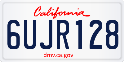 CA license plate 6UJR128