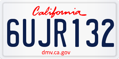 CA license plate 6UJR132