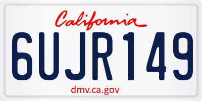 CA license plate 6UJR149