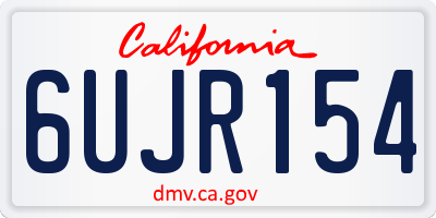CA license plate 6UJR154