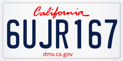 CA license plate 6UJR167