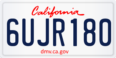 CA license plate 6UJR180