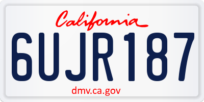 CA license plate 6UJR187