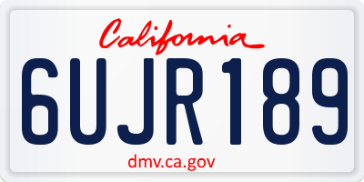 CA license plate 6UJR189