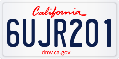 CA license plate 6UJR201
