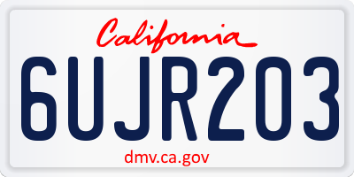 CA license plate 6UJR203