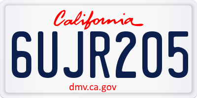 CA license plate 6UJR205