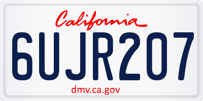 CA license plate 6UJR207