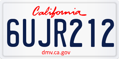 CA license plate 6UJR212
