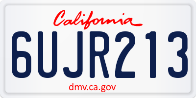 CA license plate 6UJR213