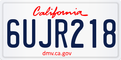 CA license plate 6UJR218