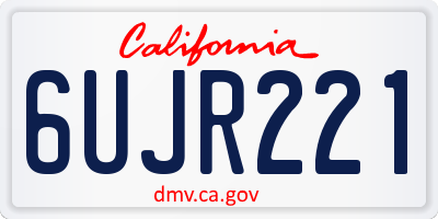 CA license plate 6UJR221
