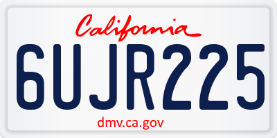 CA license plate 6UJR225