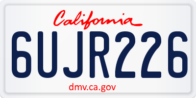 CA license plate 6UJR226