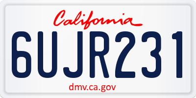 CA license plate 6UJR231
