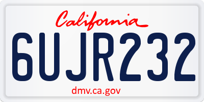 CA license plate 6UJR232